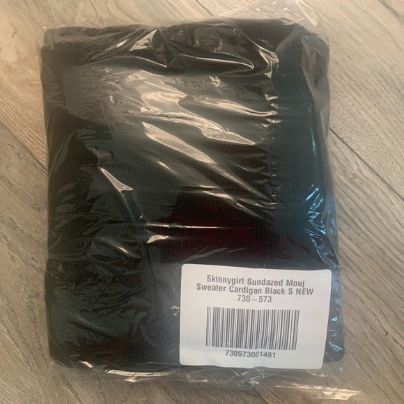 NWT SKINNYGIRL SUNDAZED MOUJ CARDIGAN SWEATER BLACK SMALL - Picture 12 of 14